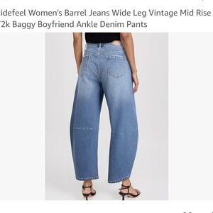 Wide Leg Vintage Mid Rise Jeans